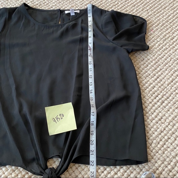 Socialite Sheer Tie Waist Short Sleeve Blouse - Picture 6 of 8